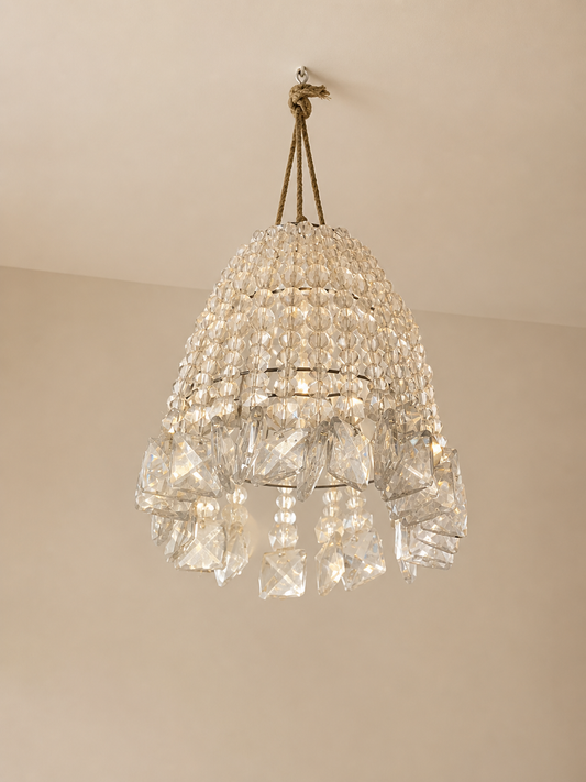 Crystal Beaded Hanging Lamp