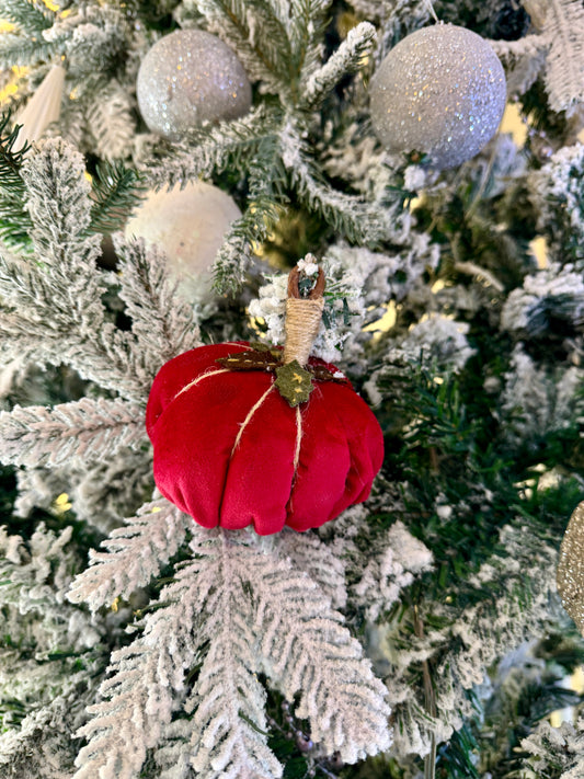 Small red velvet Christmas ornament