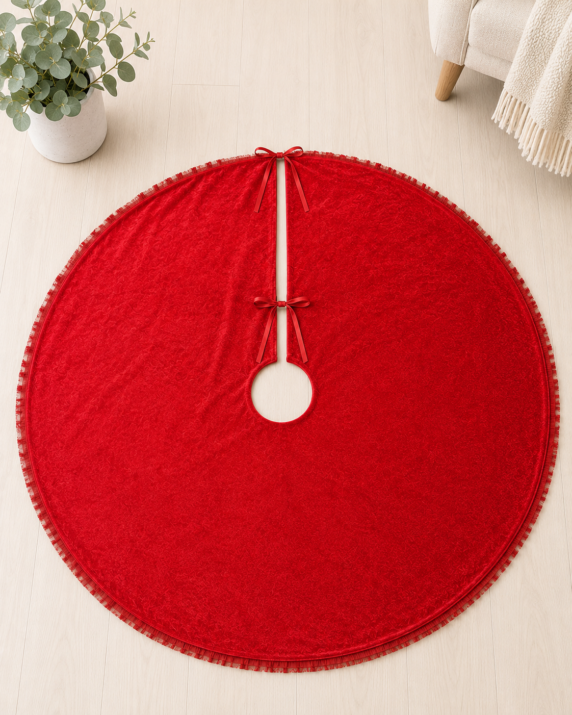 Classic Red Christmas Tree Skirt