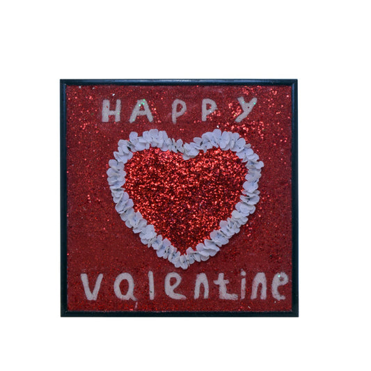Red Frame Shape with Happy Valentine Word
