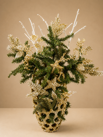 Gold Star Christmas Branch Arrangement