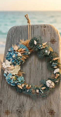 Coastal Net Shell Wreath