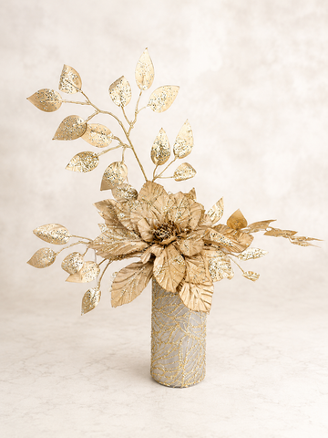 Golden Poinsettia Arrangement