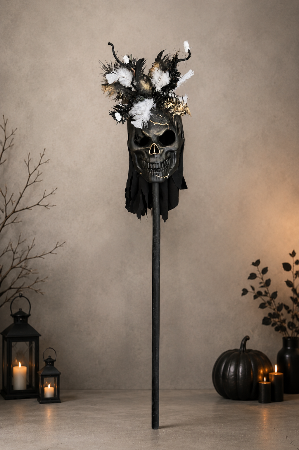 Feathered Skull Staff