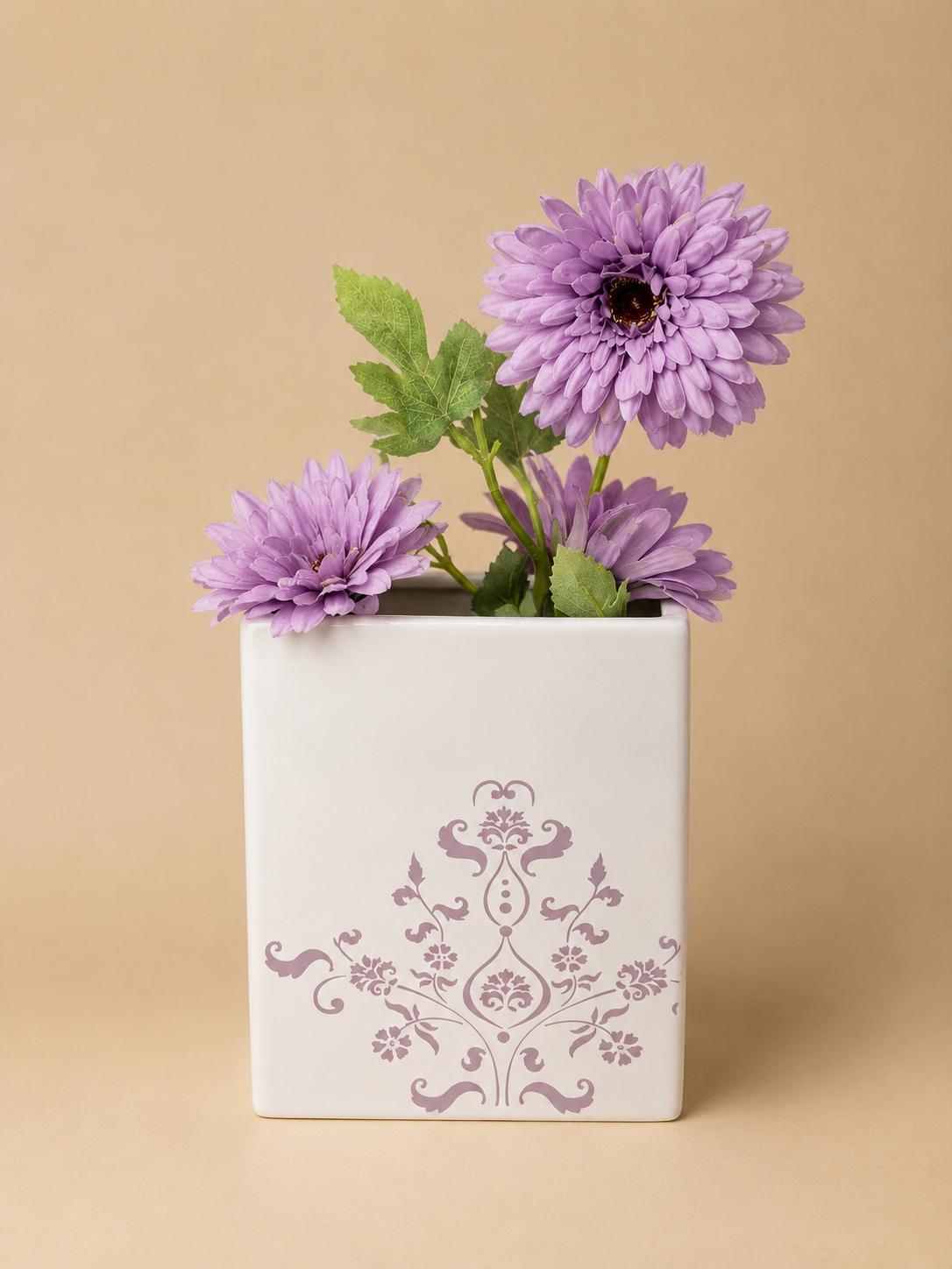 Lavender Daisy Arrangement in Decorative Ceramic Vase