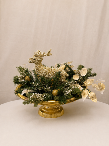 Gold Reindeer Christmas Centerpiece