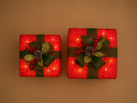 Red Christmas Gift Box Lights