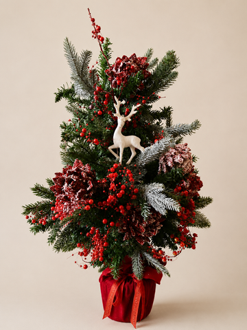 Reindeer & Red Berry Christmas Arrangement