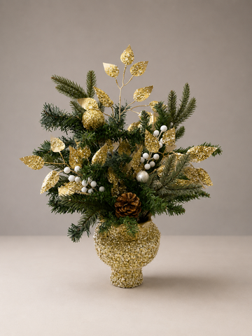 Gold & White Christmas Floral Arrangement