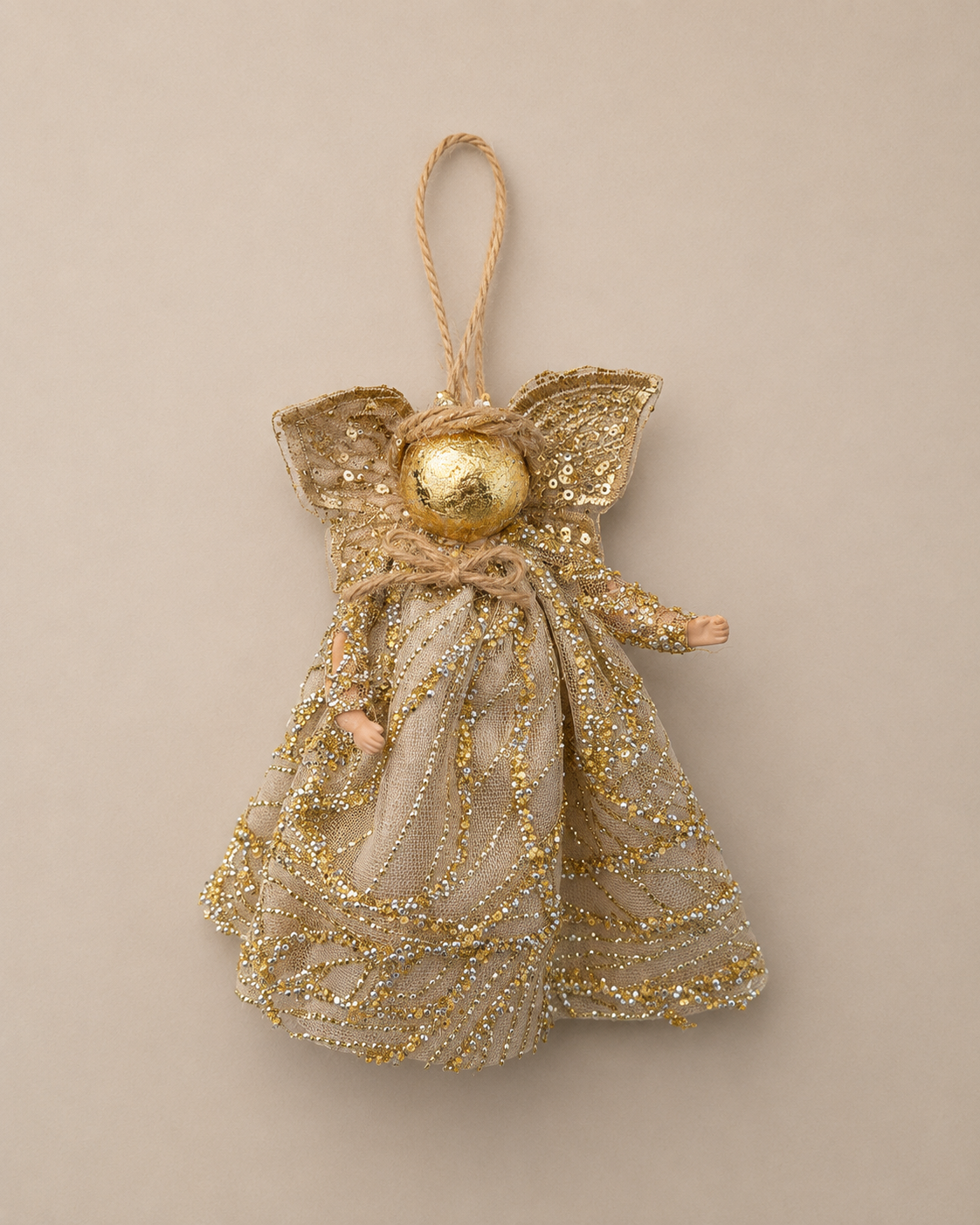 Champagne Gold Angel Ornament