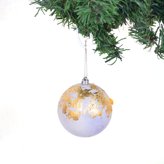 Christmas white ball with gold layer