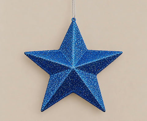 Blue Glitter Star Ornament