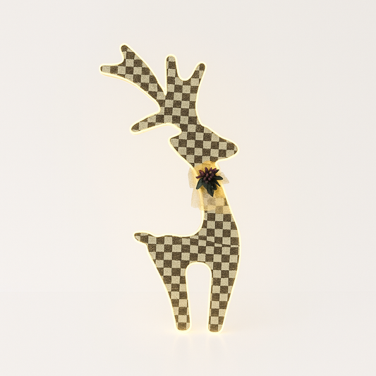 LED gold Reindeer with flower