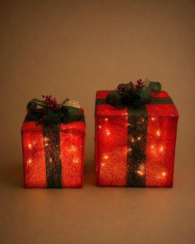 Red Christmas Gift Box Lights