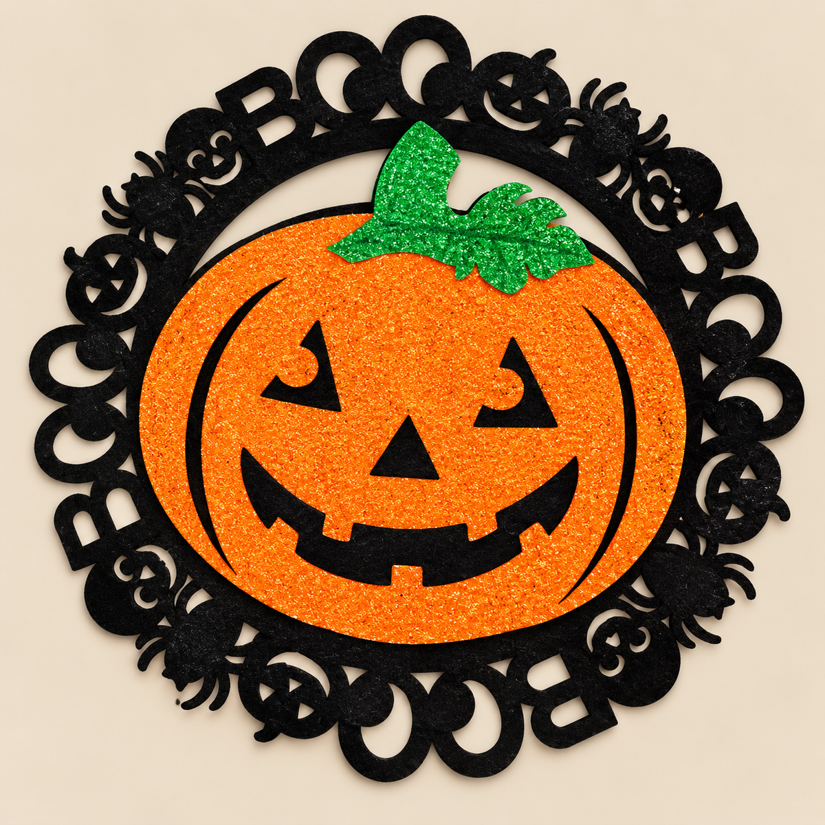 Glitter Pumpkin Halloween Wall Decoration