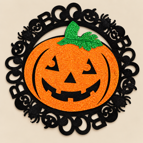 Glitter Pumpkin Halloween Wall Decoration