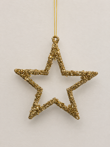 Antique Gold Sequin Star Ornament
