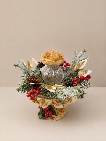 Gold Rose Christmas Centerpiece