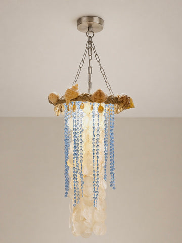 Coastal Beaded Shell Chandelier