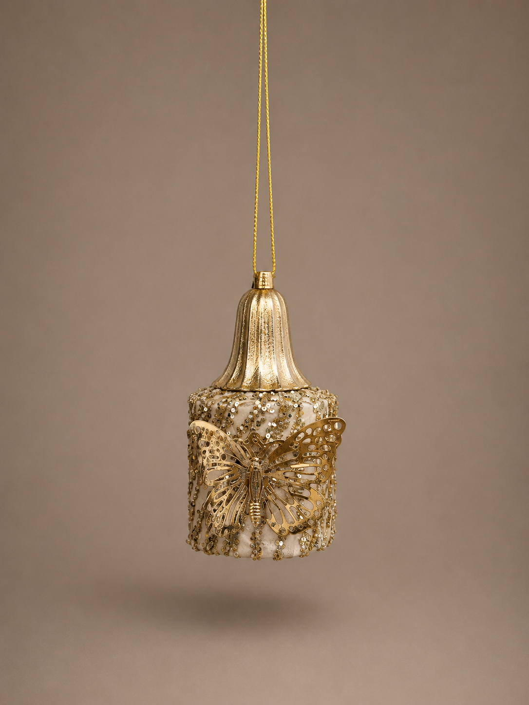 White & Gold Butterfly Ornament