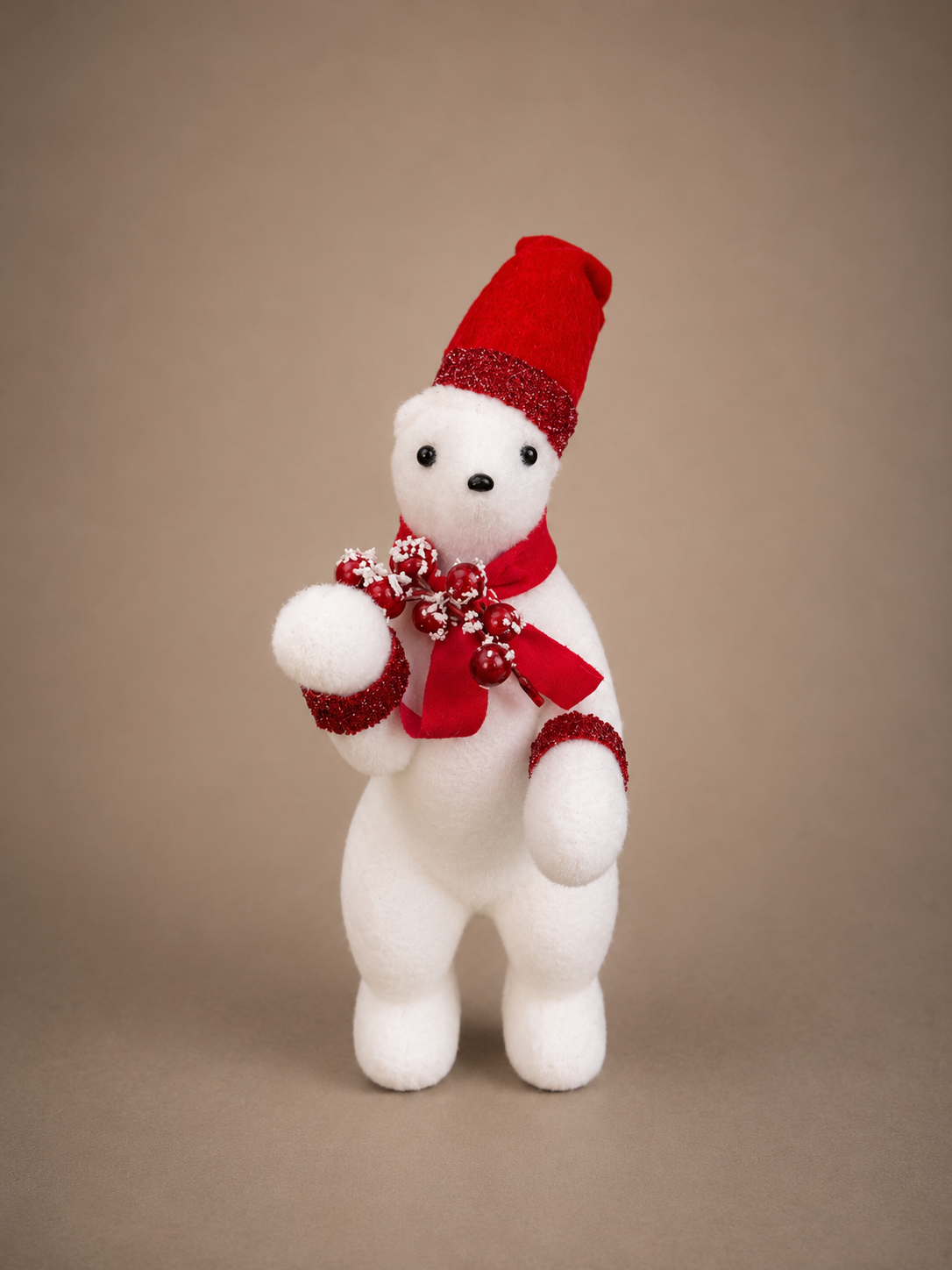 Christmas Polar Bear with Red Berries