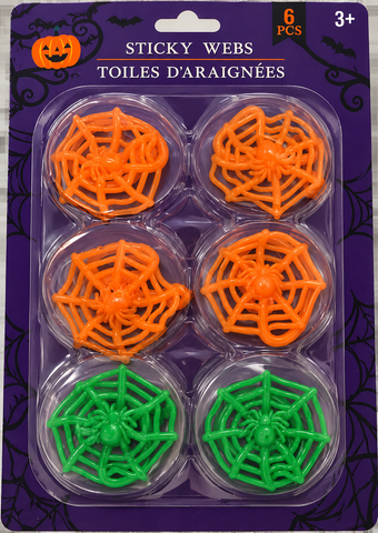 Sticky Spider Webs – 6 Pieces