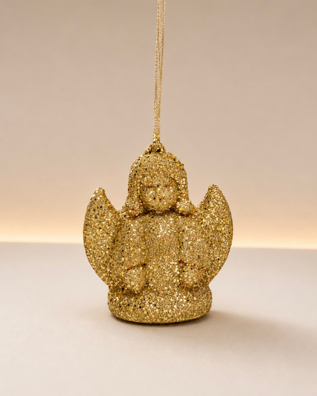 Gold Glitter Angel Ornament