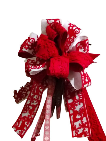 Red & White Christmas Bow