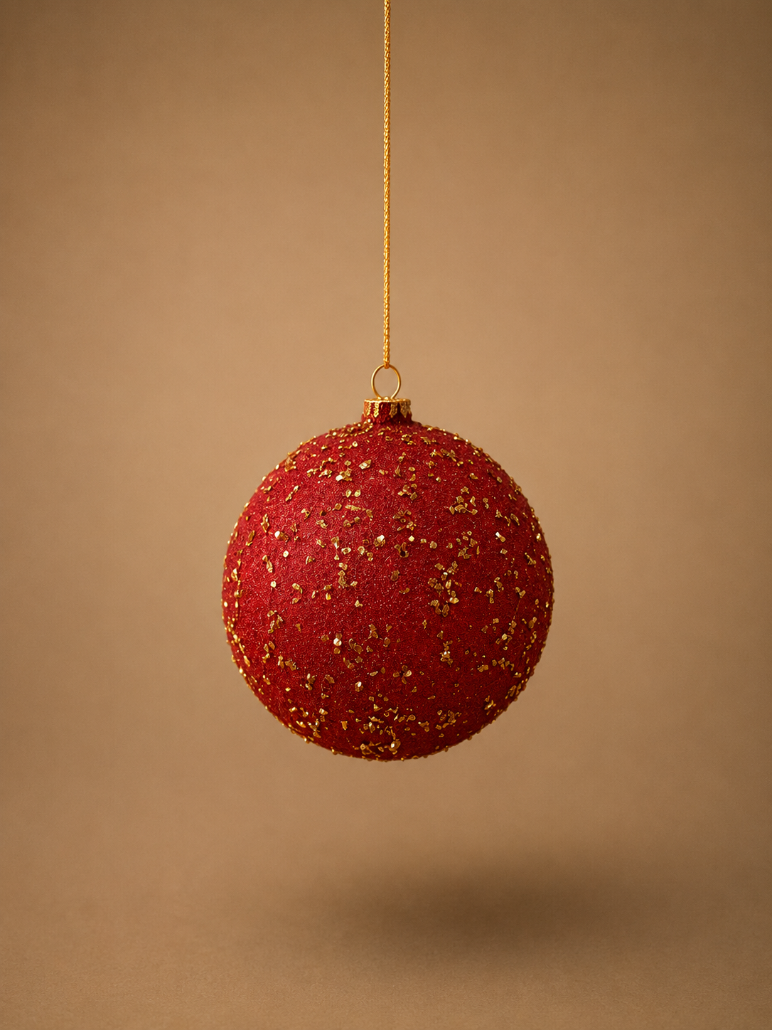 Red & Gold Glitter Christmas Bauble