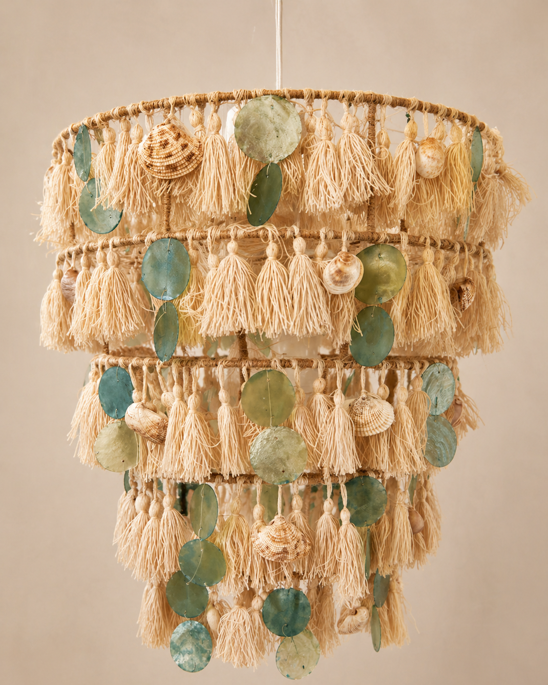 Coastal Tassel Shell Chandelier