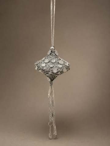 Silver Sequin Tassel Ornament