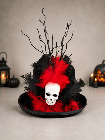 Skull Feather Top Hat