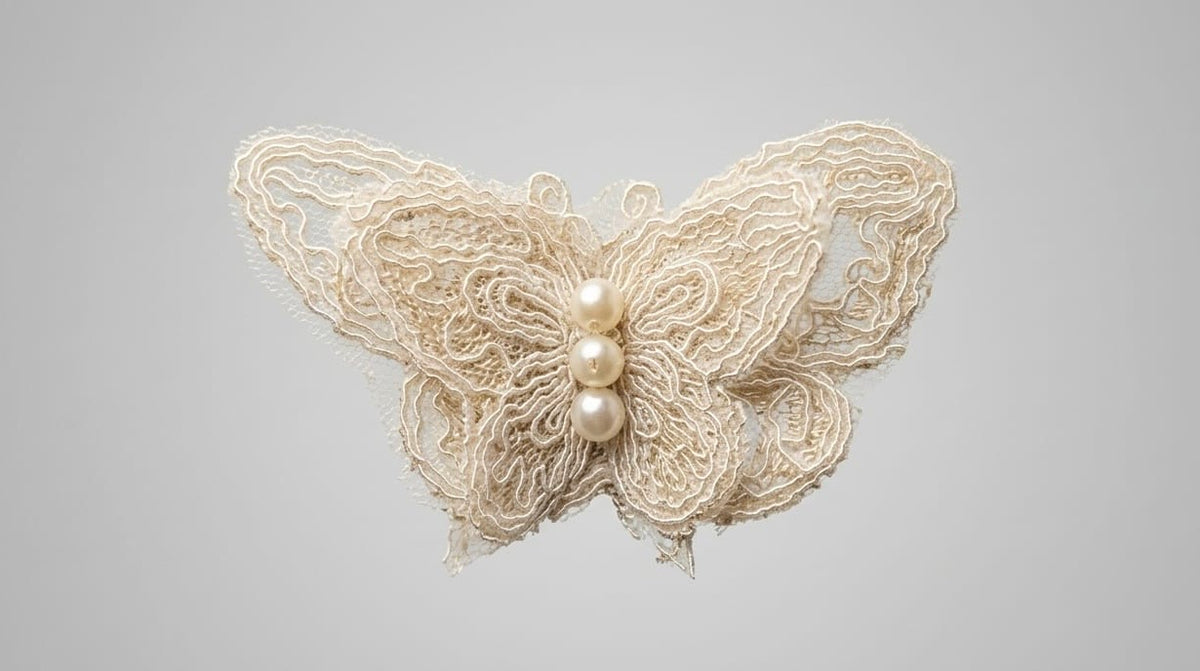 Pearl Lace Butterfly Clip