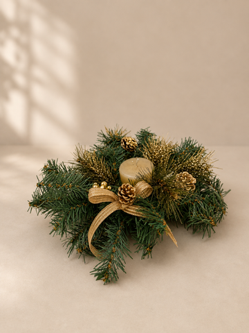 Golden Pine Christmas Centerpiece