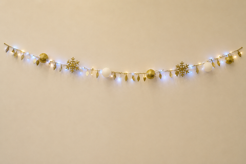 Golden Snowflake Garland