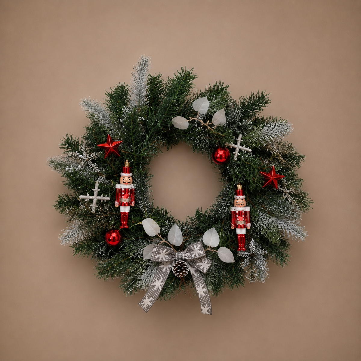 Red Nutcracker Christmas Wreath