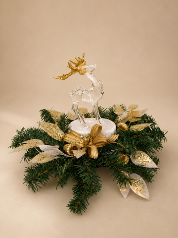 Crystal Reindeer Christmas Centerpiece