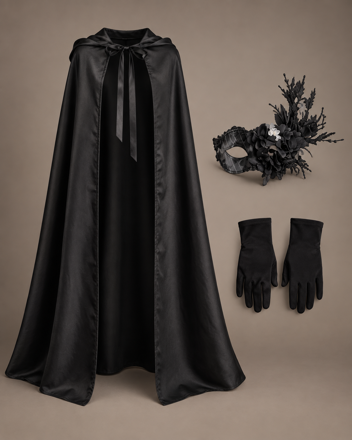 Black Masquerade Halloween Costume Set
