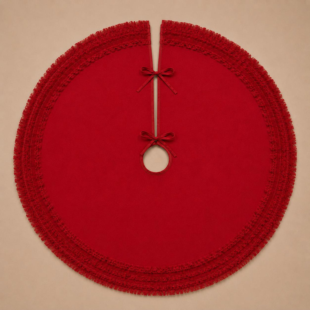 Red Ruffle Christmas Tree Skirt