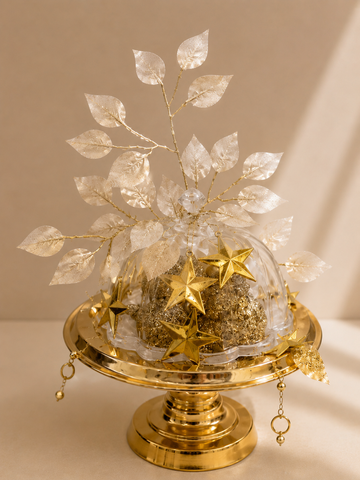 Golden Christmas Ornament Display Set