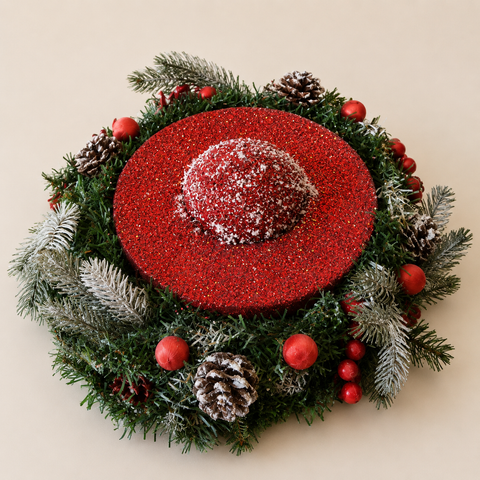Red Glitter Christmas Centerpiece