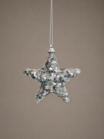 Silver Sequin Star Ornament
