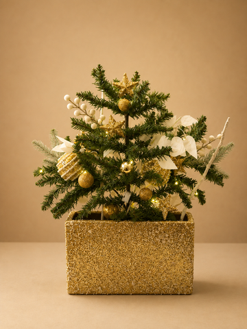 Gold Star Christmas Tree Arrangement