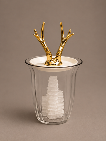Golden Antler Christmas Display Jar