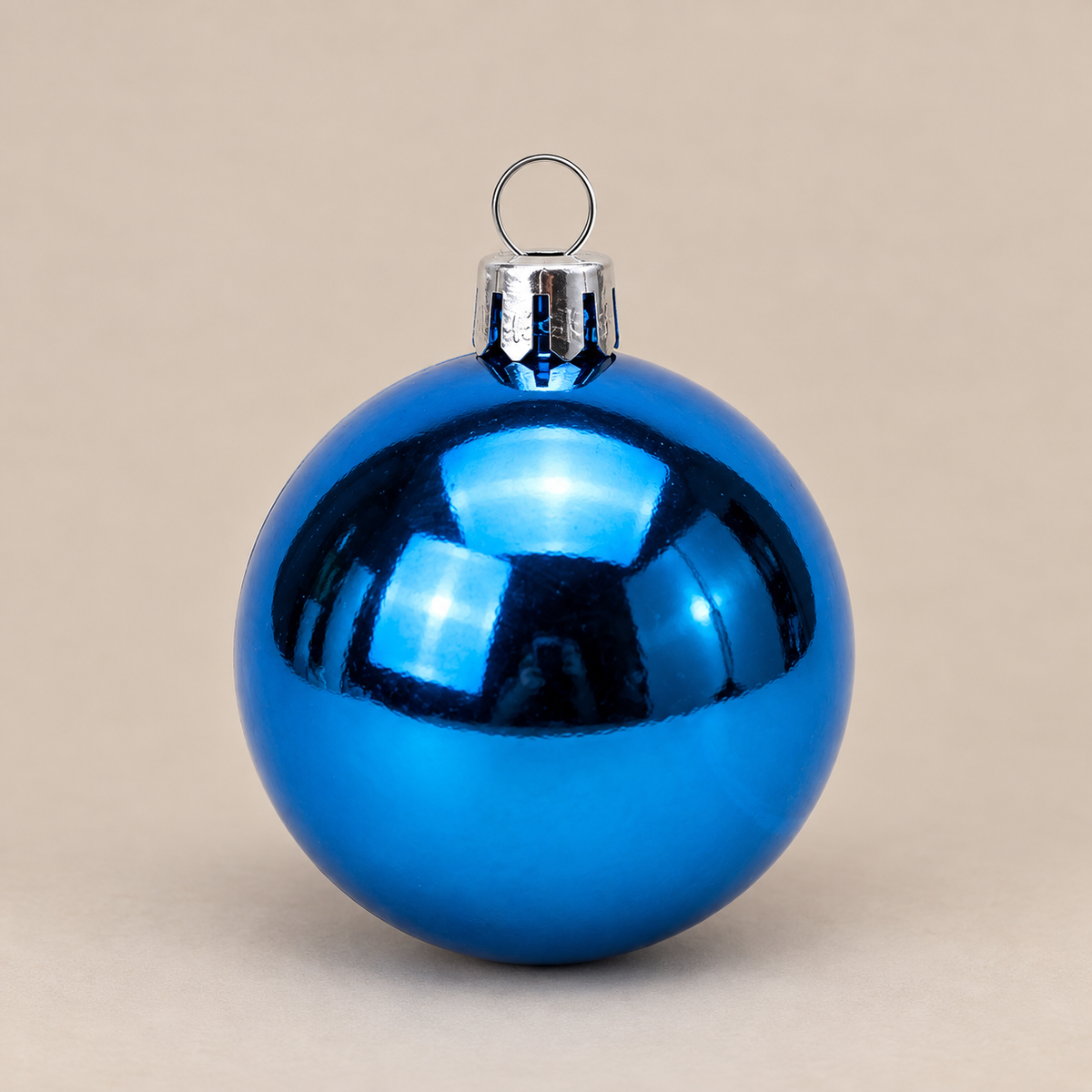 Metallic Blue Christmas Ball Ornament
