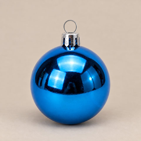 Metallic Blue Christmas Ball Ornament