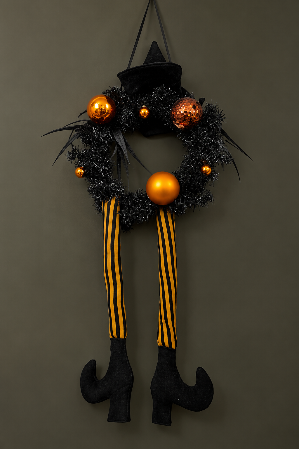 Witch Legs Halloween Wreath