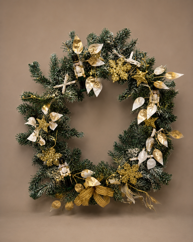 Gold Nutcracker Christmas Wreath