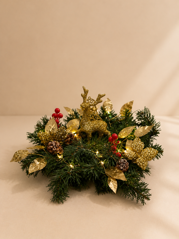 Golden Reindeer Glow Centerpiece