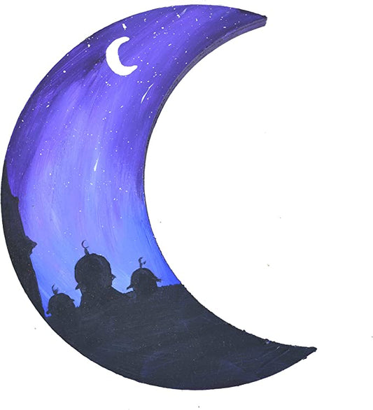 Ramadan Wooden Crescent 32 x 13 cm
